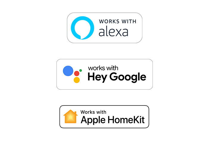 Easy voice control works with Siri, Alexa, Hey Google